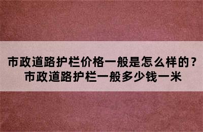 市政道路护栏价格一般是怎么样的？ 市政道路护栏一般多少钱一米